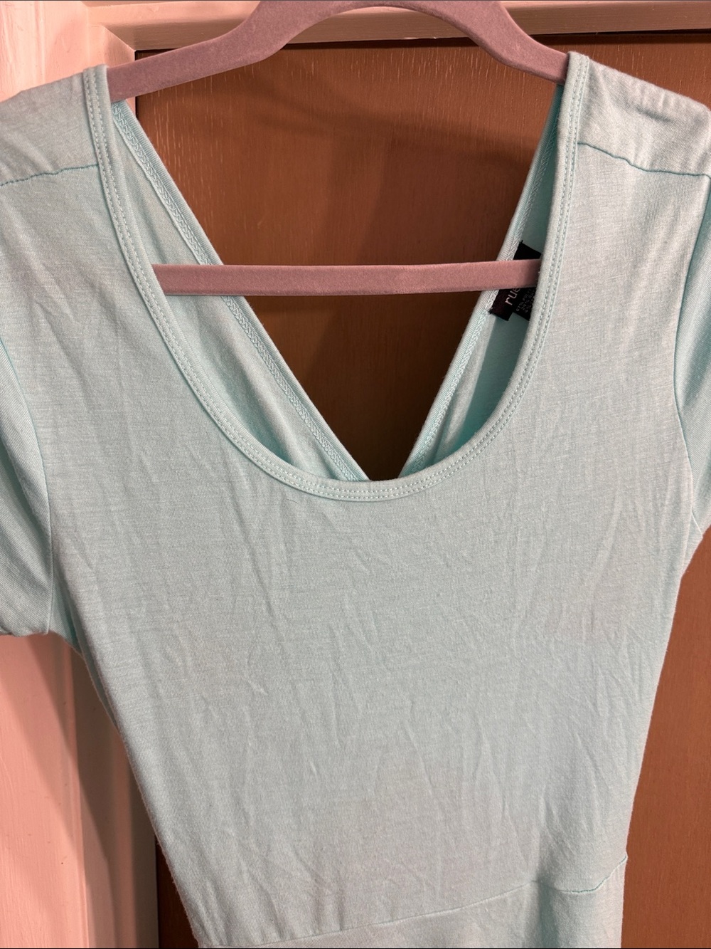 Rue21 Light Aqua Short Sleeve Scoop Neck Tee